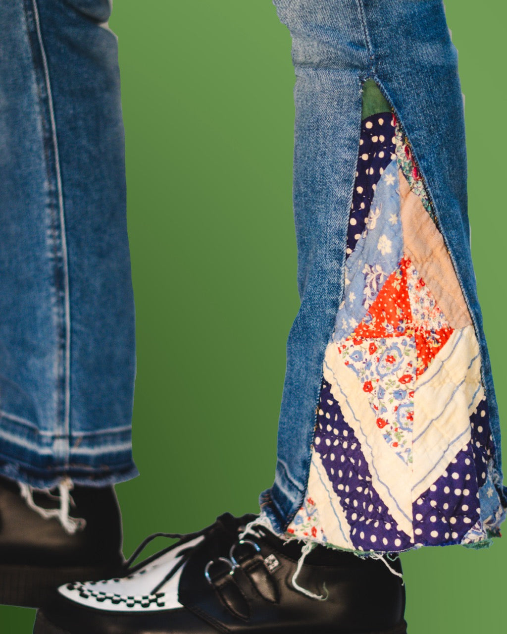 Diamond Quilted Flair Jeans