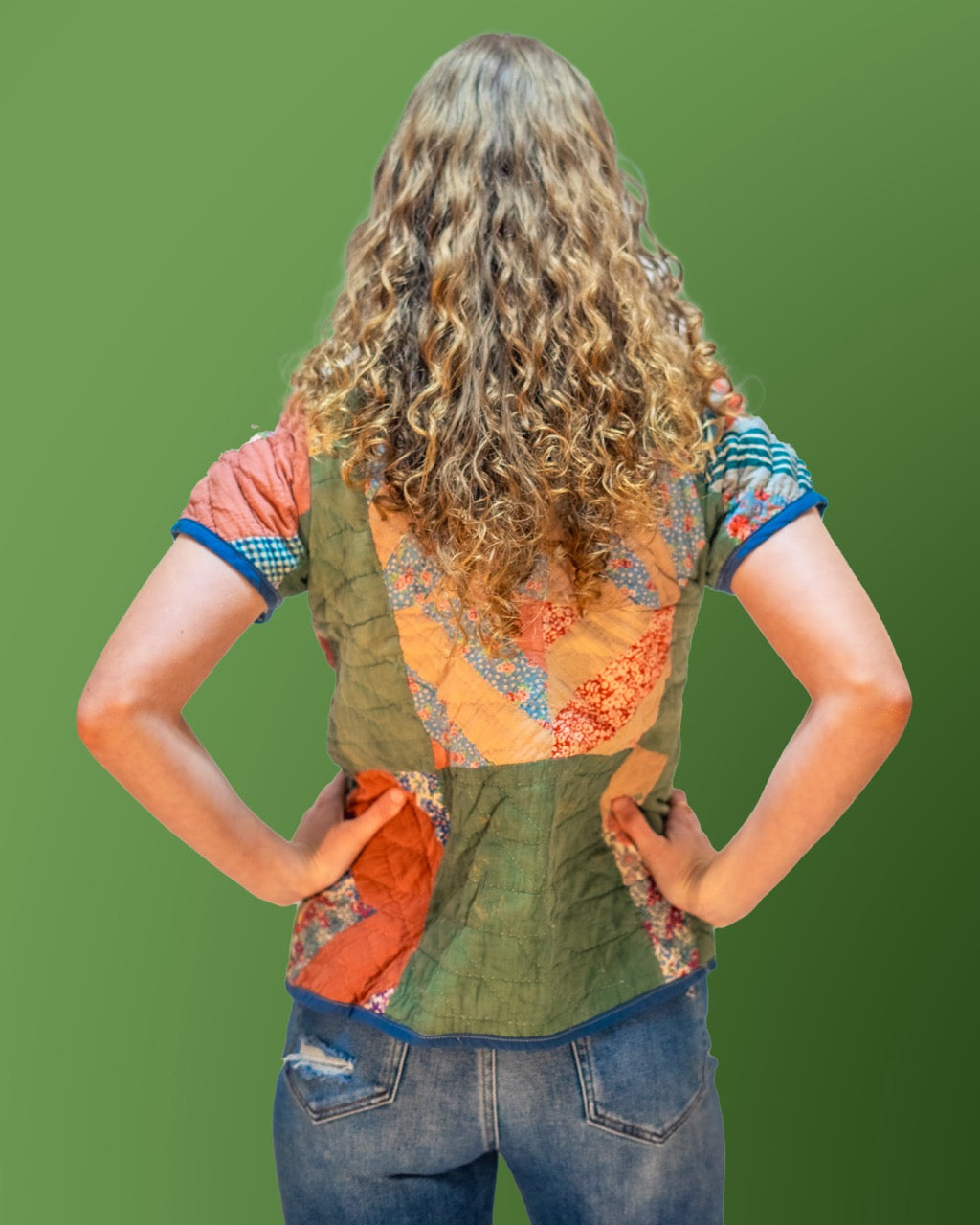 Retro Quilted Crossover Shirt